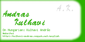 andras kulhavi business card