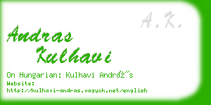 andras kulhavi business card